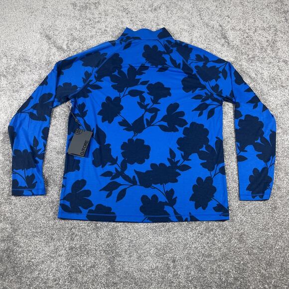 G Fore 1/4 Zip Pullover Mens Medium Tonal Floral Luxe Blue Mid Layer NWT - Picture 10 of 15